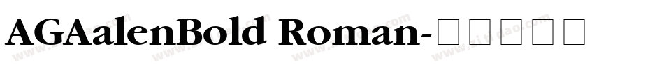 AGAalenBold Roman字体转换